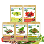 Amla, Reetha, Shikakai, Curry Leaves & Hibiscus Powder - Hair Growth Combo Pack (250 g)